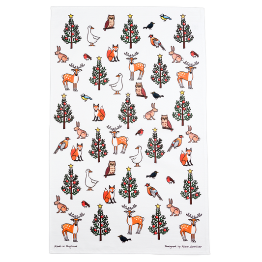 Winter Wildlife Tea Towel