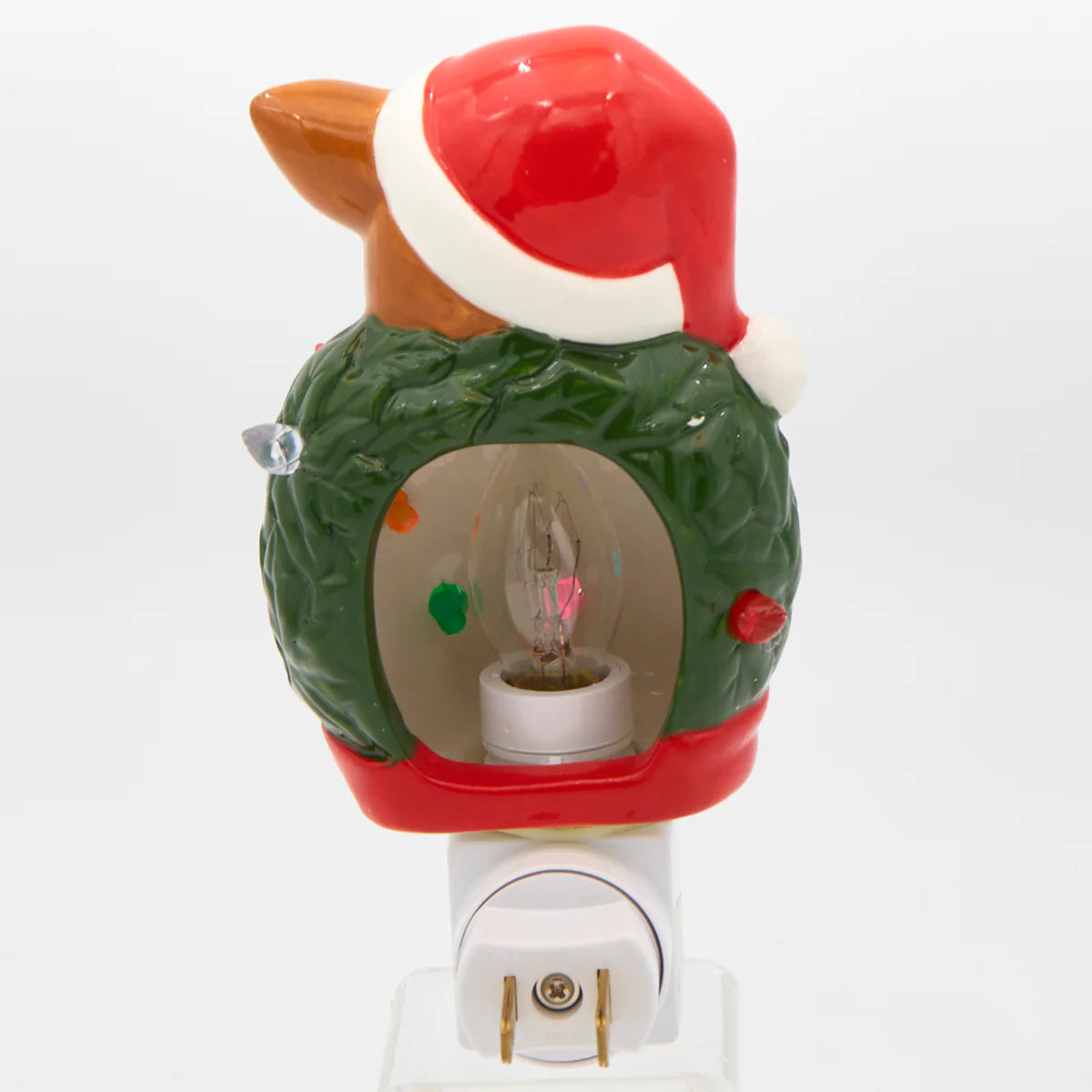 5"H Lighted Rudolph Nightlight Wreath Around Neck- Swivel