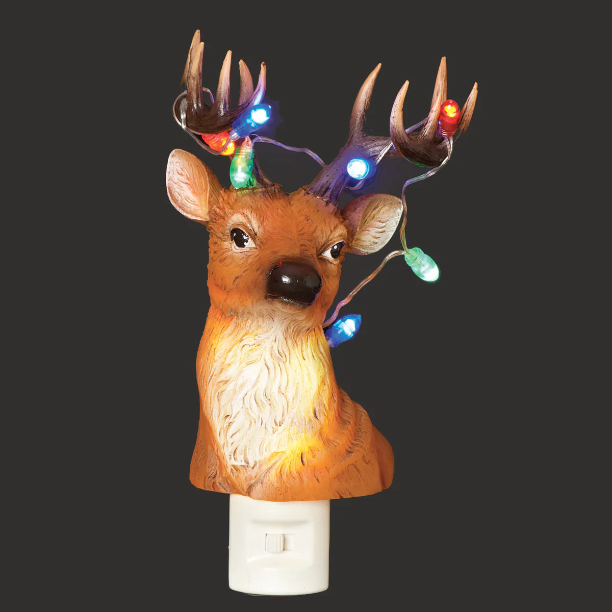 8.75" Reindeer Night-Light with Blinking Antlers