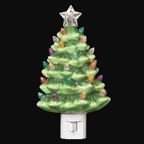 NIGHT LIGHT 7"H VINTAGE TREE COLOR BULBS