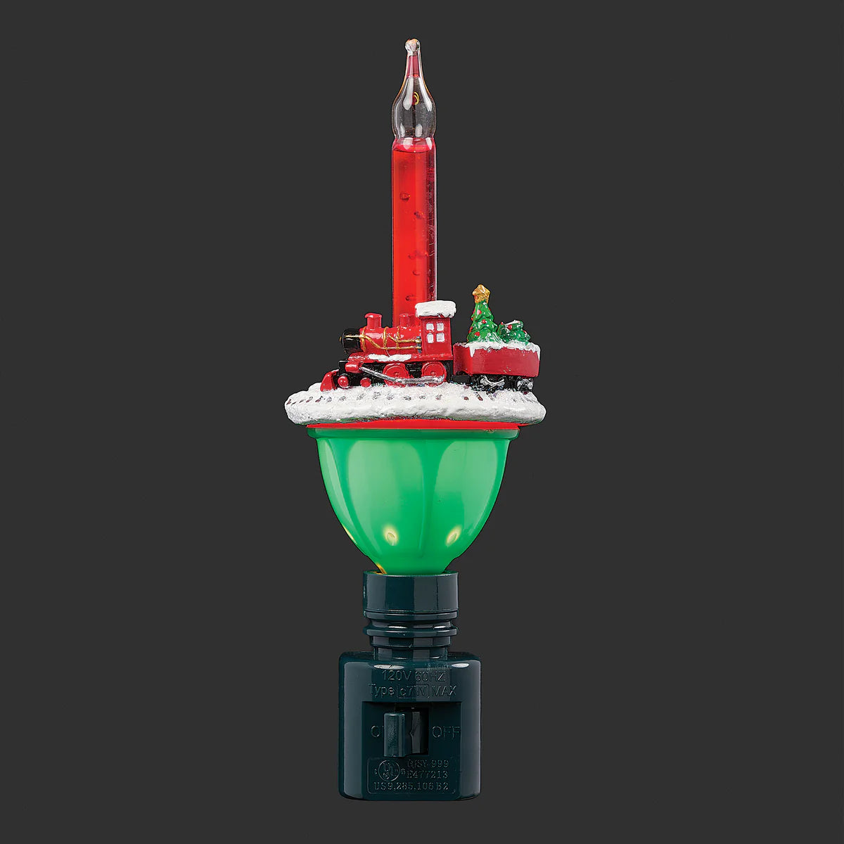6.5"H Roman Lights Vintage Christmas Train Bubble Night-Light