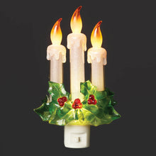 Load image into Gallery viewer, Roman Lights Triple Candle with Holly Night-Light
