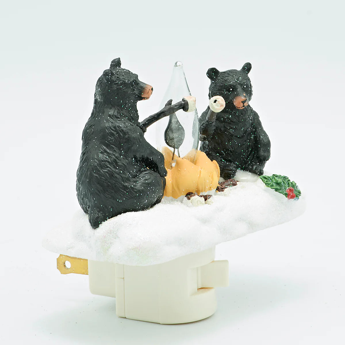 Roman Lights Black Bears Roasting Marshmallows Night-Light