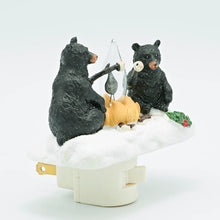 Load image into Gallery viewer, Roman Lights Black Bears Roasting Marshmallows Night-Light
