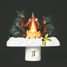 Load image into Gallery viewer, Roman Lights Black Bears Roasting Marshmallows Night-Light
