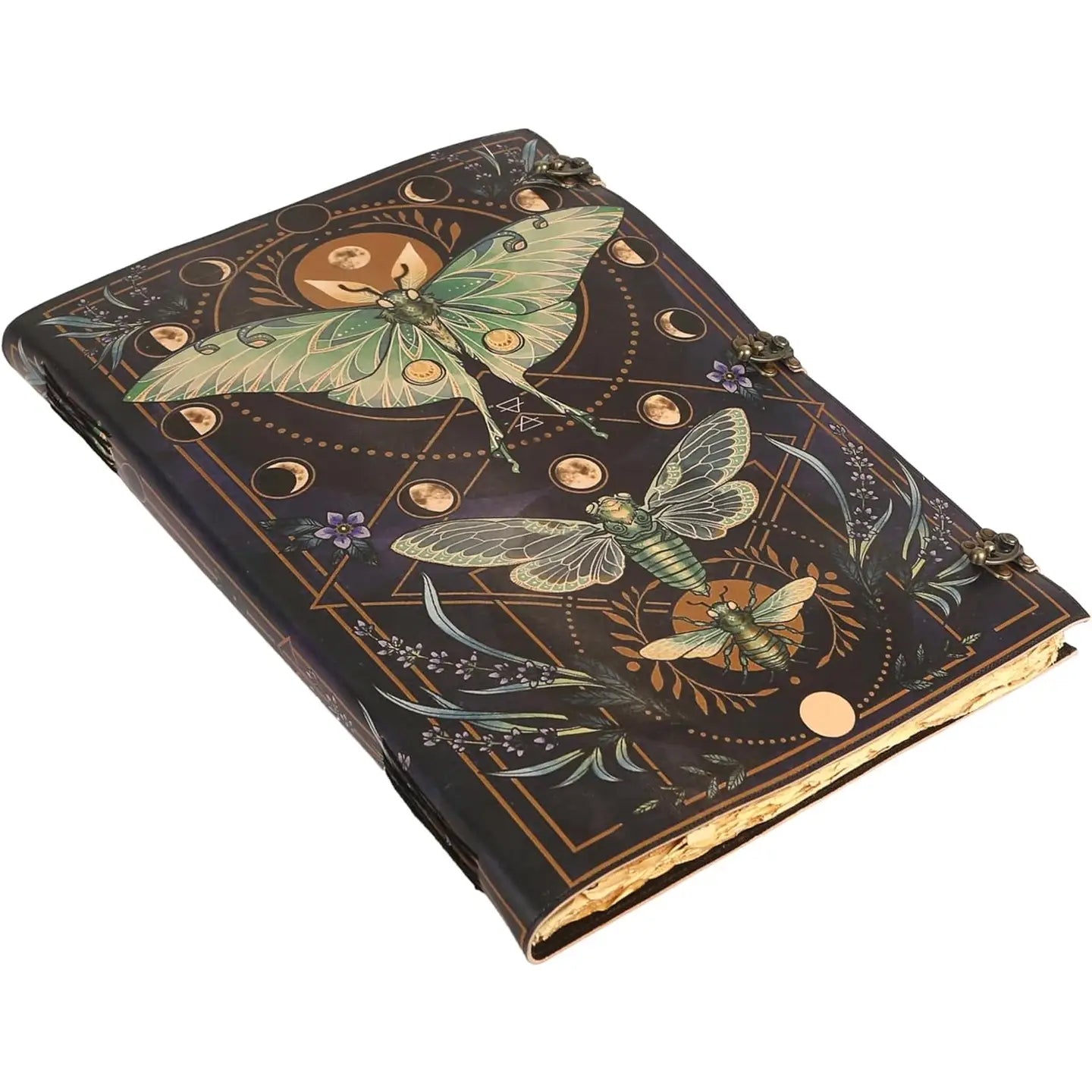 22" Large Leather Book of Spell Journal- Grimoire Print