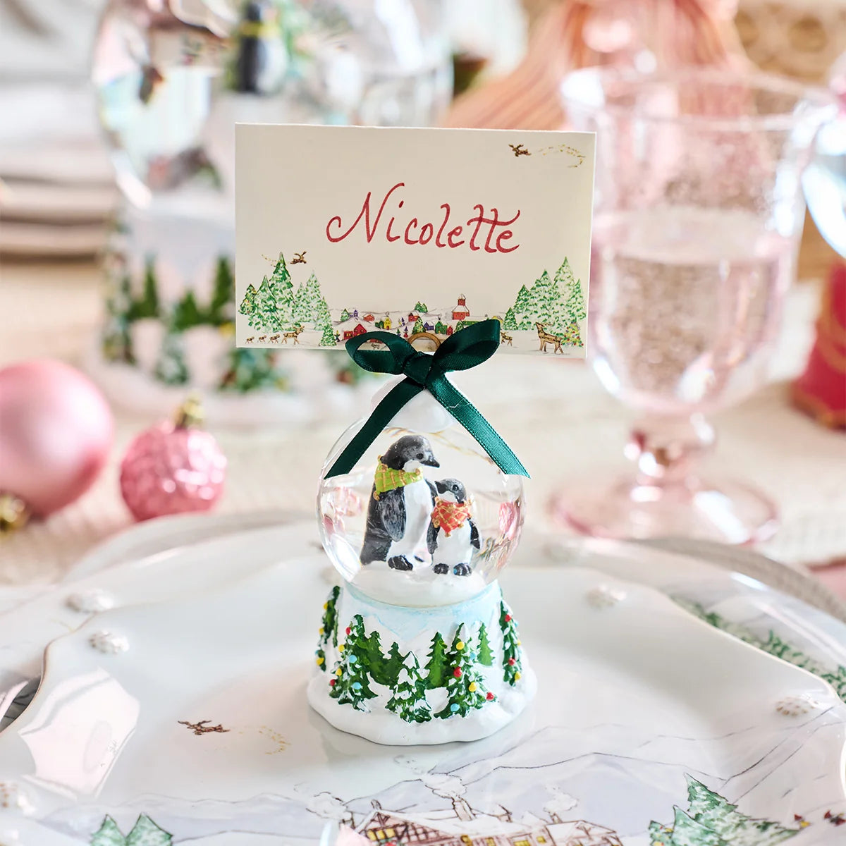 Berry & Thread  North Pole Snow Globe Place Card Holder