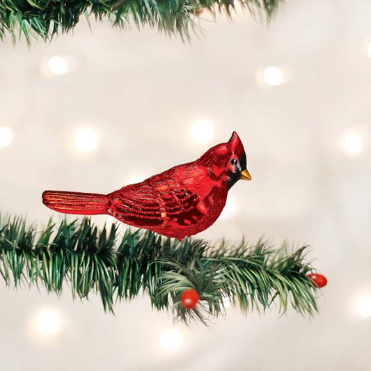 4.25" Shiny Red Northern Cardinal Ornament