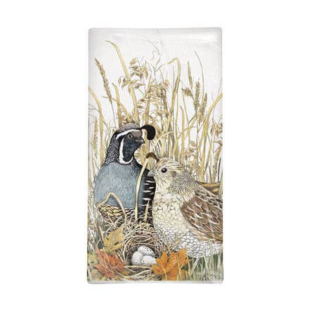 Quail Family Bagged Towel