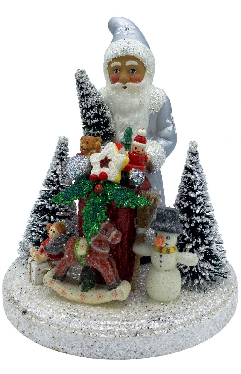 Schaller Santa Candy Container with Silver Coat