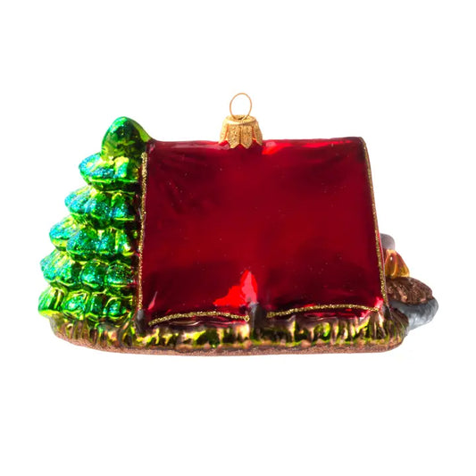 Holiday Camping Tent Red Ornament