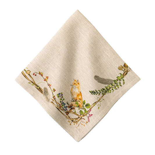 22" Forest Walk Linen Napkins w- Animals