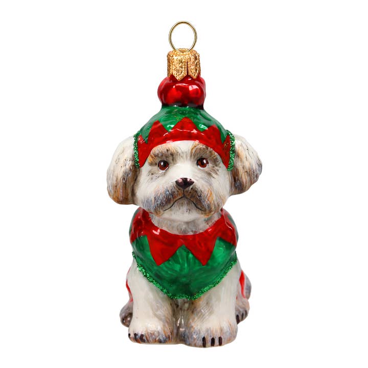 Shih Tzu in Elf Pajamas