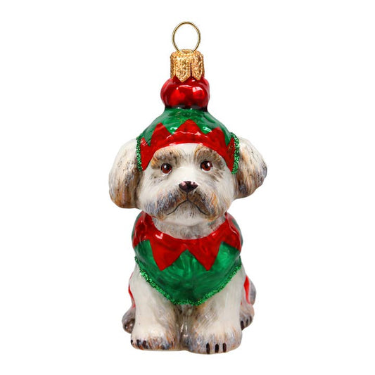 Shih Tzu in Elf Pajamas