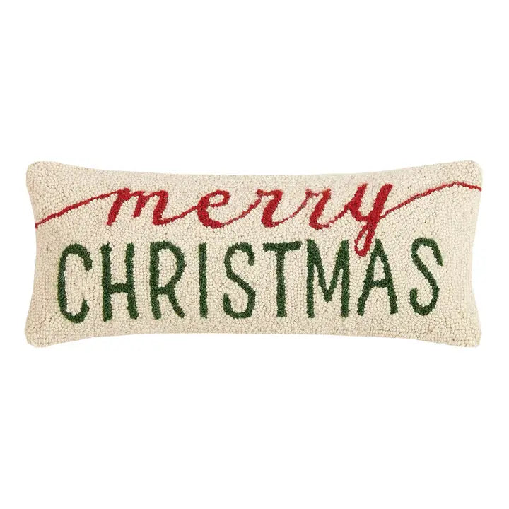 Merry Christmas Hook Pillow, 20x8