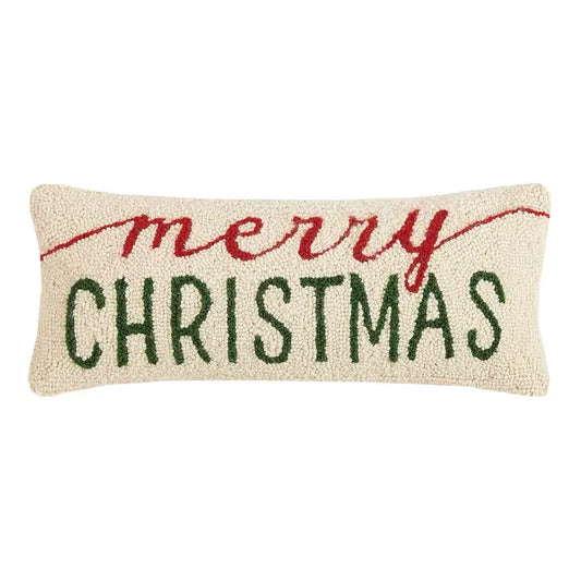 Merry Christmas Hook Pillow, 20x8