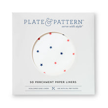 Load image into Gallery viewer, 12&quot;x12 Plate Liners- &quot; OH SAY CAN YOU SEE&quot; PKG of 50
