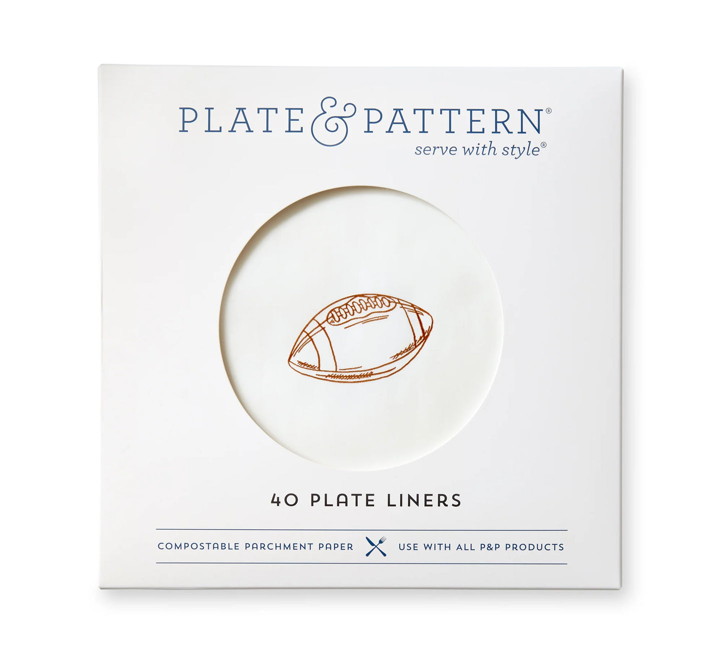 12"x12 Plate Liners- "Touchdown!" preformed plate liners PKG/40