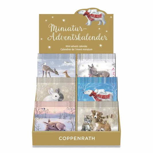 Miniature  Joyful Winter Time Advent Calendar Cards, Pack of 24