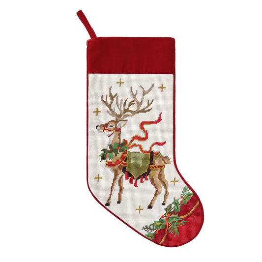 REINDEER W/WREATH Christmas Stocking