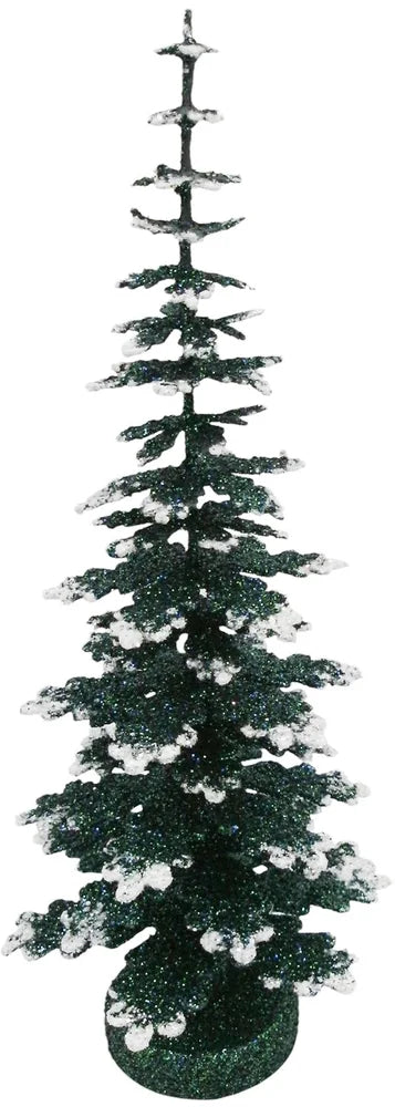 12" Schaller Paper Mache Tree with Snow- Medium