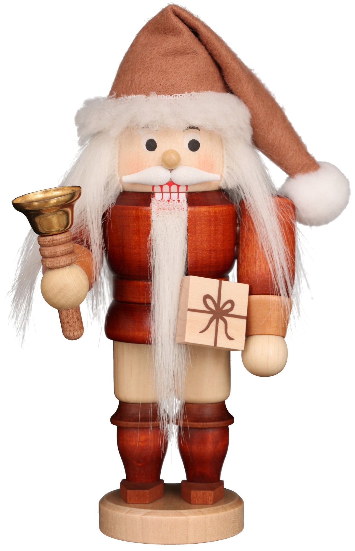Santa With Bell (Natural) Nutcracker