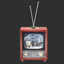 Load image into Gallery viewer, Amusements Musical Retro TV Snowy Holiday Village with Rotating Train
