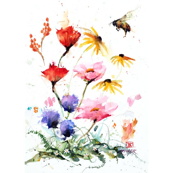 Wildflowers & Bee Card