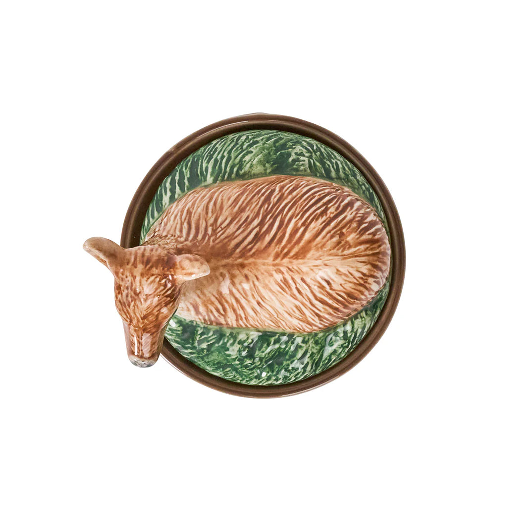 Forest Walk Deer Bowl with Lid - Multi Color