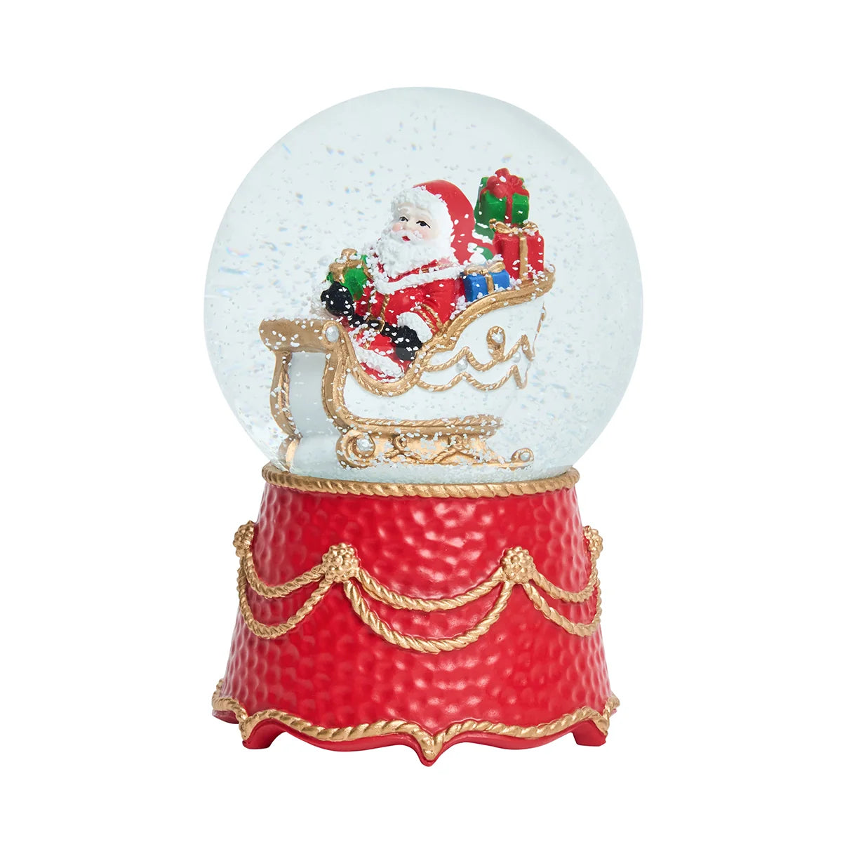 Berry & Thread  North Pole Santa in Sleigh Snow Globe