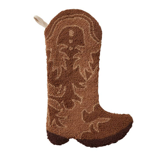 Brown Cowboy Hook Christmas Stocking