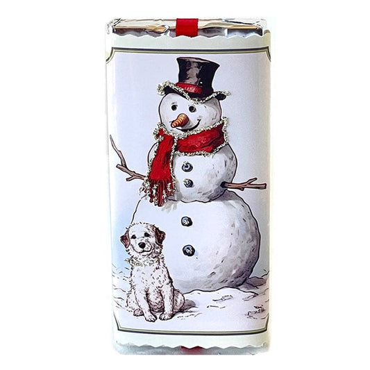 Chocolate Bars New Holiday 2025: 1/2 Milk 1/2 Dark / Snowman with Dog