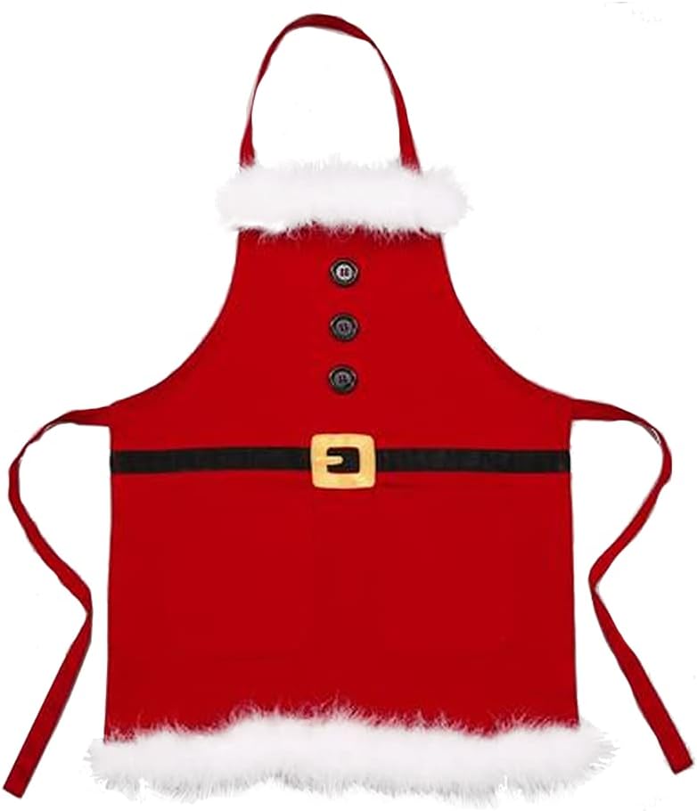 22" x 27" Santa Christmas Apron w/ Fur Trim