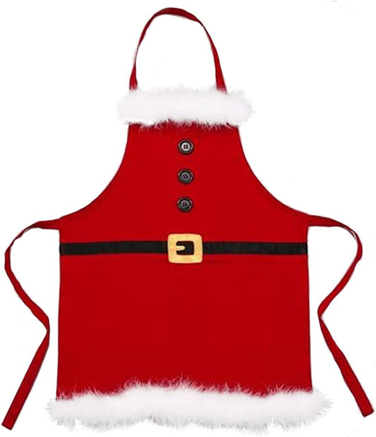 22" x 27" Santa Christmas Apron w/ Fur Trim