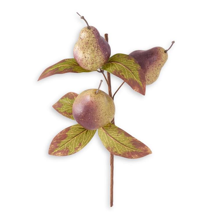 13" Burgundy & Green Speckled Pear Pick