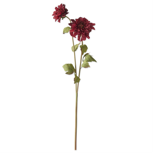 24 Inch Burgundy Dahlia Double Blossom Stem