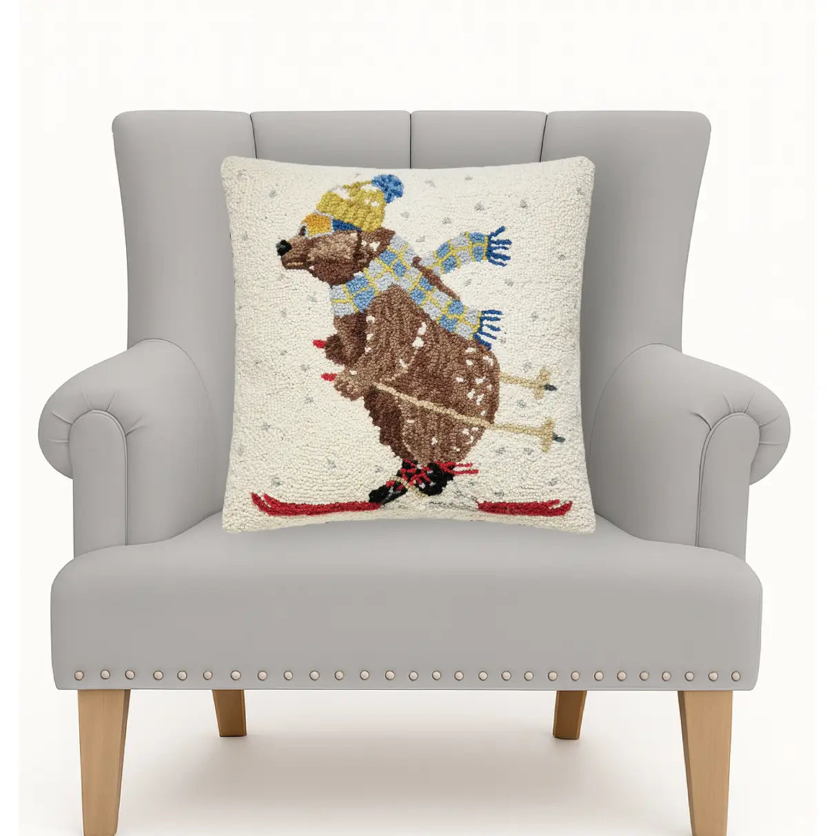 Ski Bear Hook Pillow - Mary Lake Thompson
