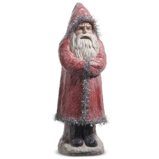 22" Red Tinsel Old World Santa