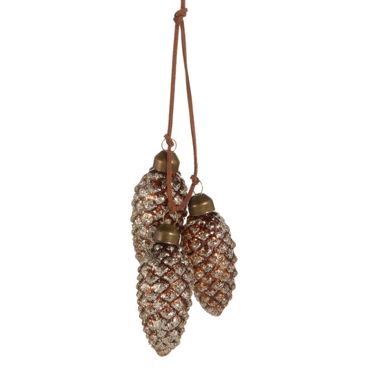 5" Brown Pinecone Cluster Ornament