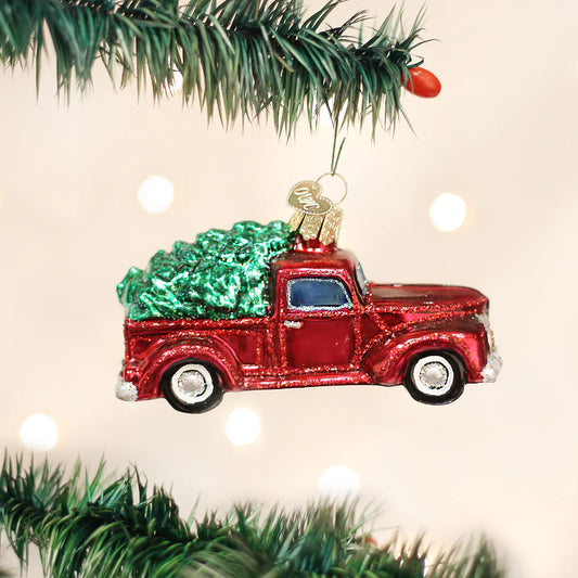4" Old Truck with Tree Ornament