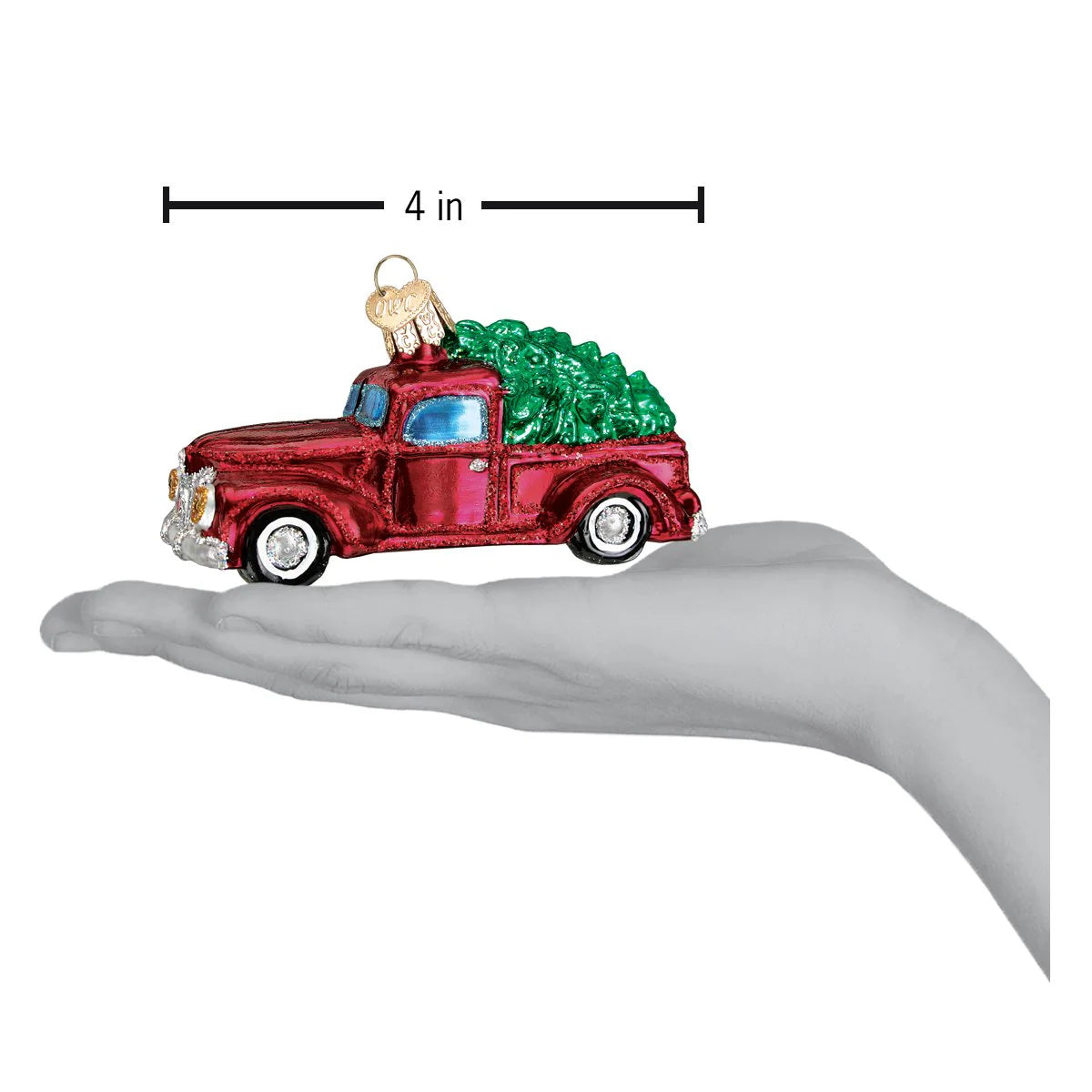 4" Old Truck with Tree Ornament