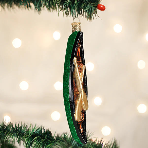 6.25" Green Canoe Ornament
