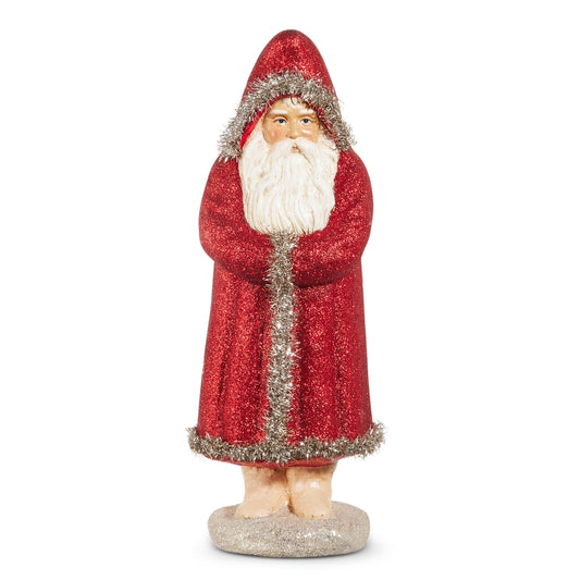 15"Red Glittered Belsnickel Sant