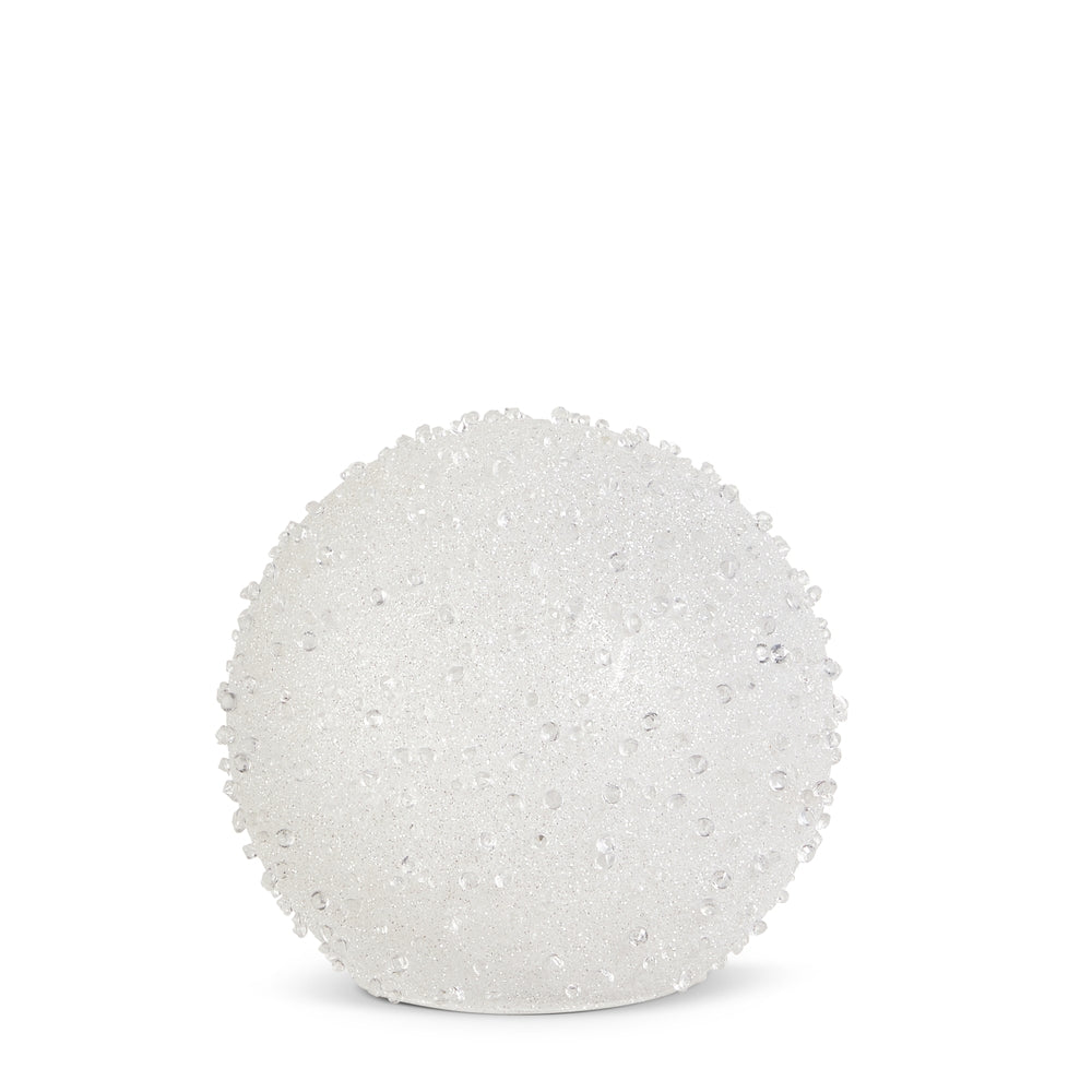 5" White Jeweled Finish Orb