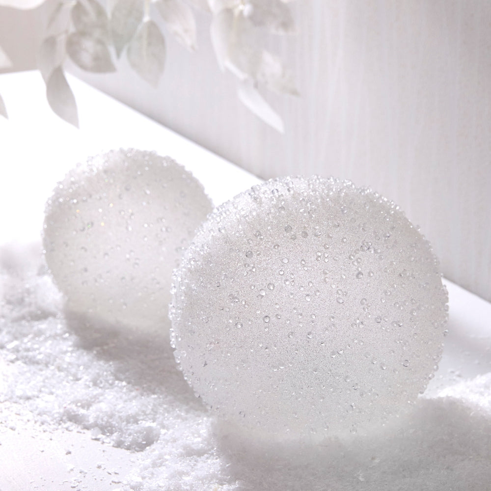 6" White Jeweled Finish Orb