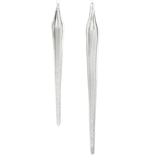 10.5" Glitter Icicle Ornament
