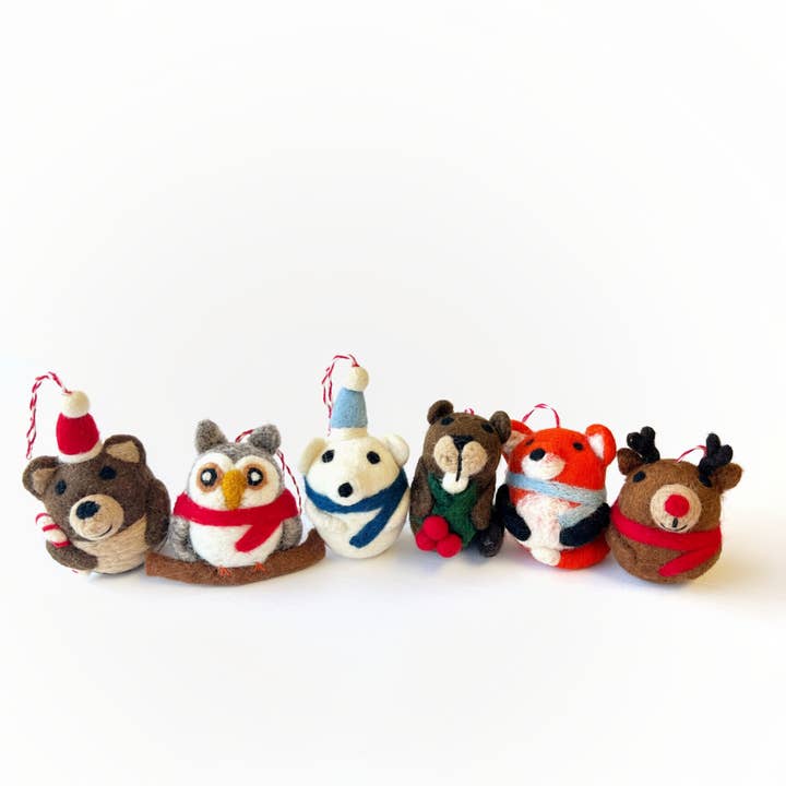 Animal Friends Tufted Wool Ornament