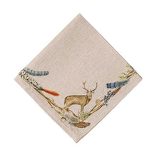 Load image into Gallery viewer, 22&quot; Forest Walk Linen Napkins w- Animals
