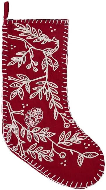 20" Red Folk Branch Stocking