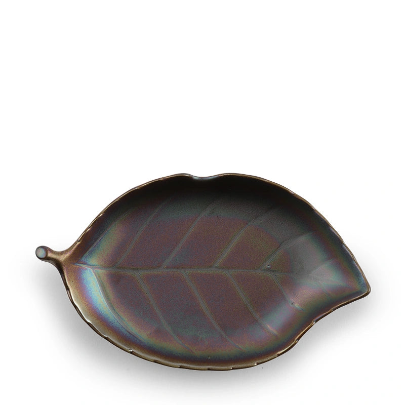 Rainbow Luster Leaf Plate